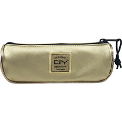 City Eclair Metallics Κασετίνα Βαρελάκι Χρυσή 12199