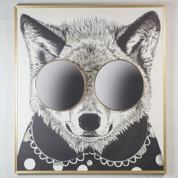 Spacegreen Πίνακας Racoon Thug Life με Ασημί καθρέφτη MDF/Καμβάς 118x130 εκ