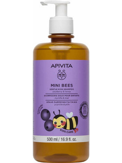 Apivita Mini Bees Blueberry & Honey Gentle Kids Παιδικό Φυτικό Σαμπουάν 500ml