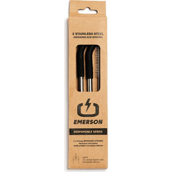 Emerson Καλαμάκια Μεταλλικά 2-Τεμάχια (212.EU99.22 BLACK) Μαύρο