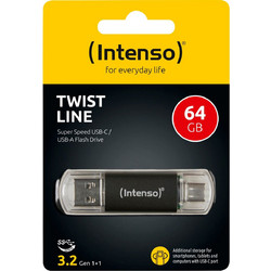 Intenso Twist Line 64GB USB Stick 3.2 Gen 1 με USB-A & USB-C