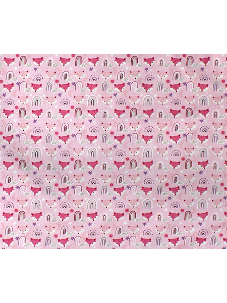 Dimcol Fox 525 Βρεφικό Σεντόνι Λίκνου Βαμβακερό 80x110 Pink