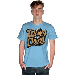 Stop Wishing Start Doing (Κοντομάνικο Ανδρικό / Unisex) - Sky blue