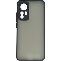 Powertech Color Button Back Cover Black (Xiaomi 12/12X)