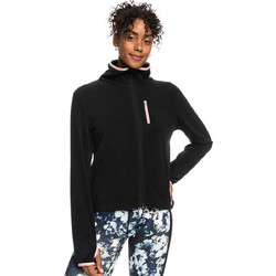 Roxy Easy Like An Hike Γυναικεία Ζακέτα Fleece Κοντή με Φερμουάρ Μαύρη ERJPF03091-KVJ0