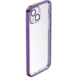 Θήκη iPhone 14 Plus ROCK Series Thin Frame Πλάτη από Premium TPU με μεταλιζέ περίβλημα μωβ