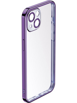 Θήκη iPhone 14 Plus ROCK Series Thin Frame Πλάτη από Premium TPU με μεταλιζέ περίβλημα μωβ