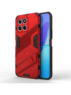 Για Honor X8 5G Punk Armor PC + TPU τηλέφωνο υπόθεση με κάτοχο (Κόκκινο) (OEM)