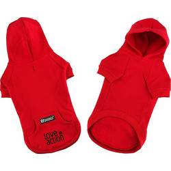 Φούτερ Σκύλου Cotton Hoodies με κουκούλα XLarge 51cm Κόκκινο