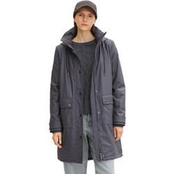 Tom Tailor Γυναικείο Μπουφάν Χειμωνιάτικο Softshell Μακρύ Αδιάβροχο Ανθρακί 1032473-15417