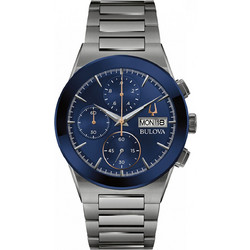 Bulova Ανδρικό Ρολόι Χρονογράφος με Γκρι Μεταλλικό Μπρασελέ 98C143