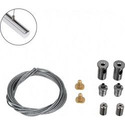 GLOBOSTAR SUSPENSION 70897 Σύστημα Κρέμασης με 2 Ρυθμιζόμενες Ντίζες & Εξαρτήματα Ειδικό για Προφίλ Αλουμινίου - Μ1 x Π1 x Υ200cm