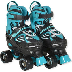 Byox Double Quad Αυξομειούμενα Rollers Παιδικά Μαύρα Γαλάζια