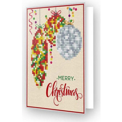 Diamond Dotz Ευχετήρια Κάρτα Merry Christmas Baubles Trad Β - Βασικοί χρήστες Χριστούγεννα DDG Χριστούγεννα