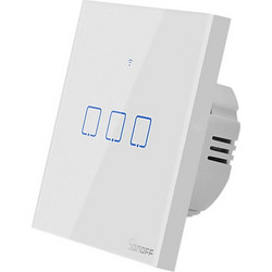 Smart διακόπτης SONOFF ΤΧ-T2EU3C αφής τριπλός λευκός για απομακρυσμένο έλεγχο μέσω smartphone