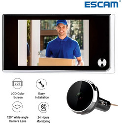 ESCAM C01 Set Θυροτηλεόρασης LCD 3.5 inch Ηλεκτρονικό Ματάκι Πόρτας με Κάμερα HD 1 MP 120 μοίρες θέαση