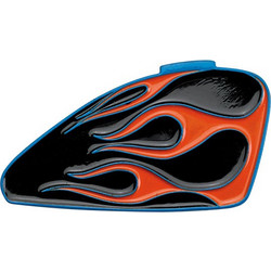 Biltwell enamel pin Sportster tank flames Black/Blue/Red