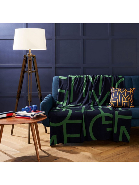 Tommy Hilfiger Ριχτάρι Logomania Green 1τμχ 130x170εκ. 100% Οργανικό Βαμβάκι