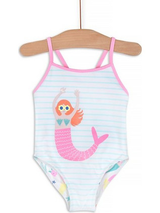 Dpam Happy Mermaid Βρεφικό Μαγιό Ολόσωμο για Κορίτσι Λευκό
