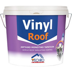 Vechro Vinil Roof Ελαστομερές Επαλειφόμενο Ακρυλικό Μονωτικό Ταράτσας Λευκό 9lt
