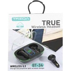 Treqa BT-34 Ακουστικά Bluetooth Earbud Black