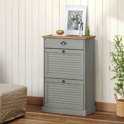 vidaXL Vigo Παπουτσοθήκη Ξύλινη Γκρι Μ60xΠ35xΥ96cm 353171