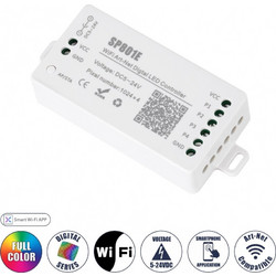 GloboStar 73415 SP801E Ασύρματος WiFi Art-Net LED FULL COLOR Magic Digital Pixel Controller iOS/Android για LED Digital Πολύχρωμα και Μονόχρωμα Προϊόντα DC 5-24V 4 x 1024 IC Max