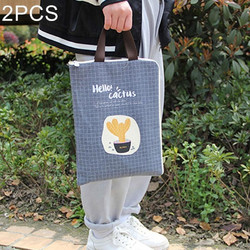 Cactus Pattern Waterproof and Dustproof Canvas File Bag Zipper Data Portable Storage Bag, Random Style Delivery (OEM)