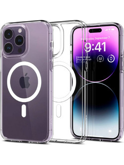 Spigen Ultra Hybrid Back Cover with MagSafe Transparent / White (iPhone 14 Pro Max)