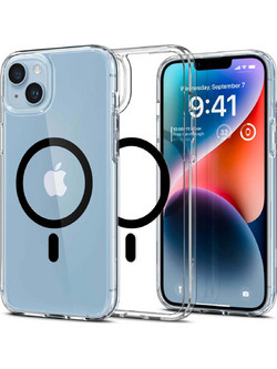 Spigen Ultra Hybrid MagFit Back Cover with MagSafe Transparent / Black (iPhone 14)