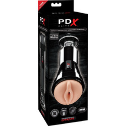 Pipedream PDX Elite Cock Compressor Stroker Pocket Pussy & Sleeve Αυνανιστήρι με Δόνηση & Αναρρόφηση Black