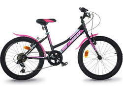 Dino Bikes MTB Girl Παιδικό Ποδήλατο Πόλης 20" Μαύρο Ροζ