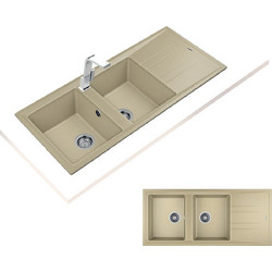 Teka Stone 80 B-TG 2C 1E Ένθετος Νεροχύτης Γρανίτη Αντιστρεφόμενος Topasbeige 116x51cm