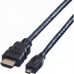 Value Καλώδιο HDMI 1.4 HDMI Male to Micro HDMI Male 2m Black 11.99.5581