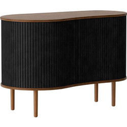 Μπουφές Audacious Faux Leather 5800C5600-7 100x50x67cm Dark Oak-Charcoal Umage Ξύλο,Τεχνόδερμα