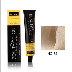 Lorvenn Beauty Color 12.81 Super Blonds Extra Πλατινέ Σαντρέ Έντονο Μόνιμη Βαφή Μαλλιών 70ml