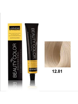 Lorvenn Beauty Color 12.81 Super Blonds Extra Πλατινέ Σαντρέ Έντονο Μόνιμη Βαφή Μαλλιών 70ml