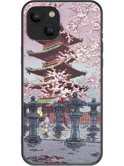 Θήκη Ukiyo-e - Cherry Blossom iPhone 14 Plus Black TPU (Μαύρη Σιλικόνη)