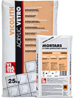 Vimatec - Συγκολλητικό κονίαμα για υαλότουβλα VICOLITH ACRYLIC VETRO, 25kg/Σακί