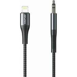 Awei CL-116L USB 2.0 Cable Lightning - Male Jack 3.5mm Μαύρο 1m