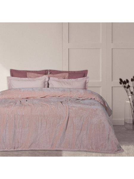 Das Home Κουβερτα Velour Υπερδιπλη 1346 Ροζ Ροζ