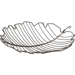 Φρουτιέρα Leaf L PT3971BK 31,5x8,5cm Black Present Time Μέταλλο