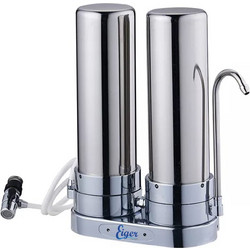Eiger Countertop 10" Διπλό Φίλτρο Νερού Άνω Πάγκου με Βρυσάκι Inox