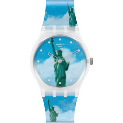 Swatch New York Γυναικείο Ρολόι με Πολύχρωμο Καουτσούκ Λουράκι GZ351