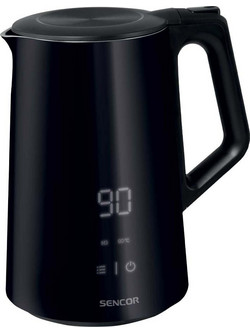 Sencor SWK 0590BK Ανοξείδωτος Βραστήρας 1.5lt 2200W με Ρύθμιση Θερμοκρασίας