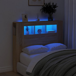vidaXL Κεφαλάρι Κρεβατιού Ξύλινο Sonoma με LED Φωτισμό 120x18.5x103cm 837339