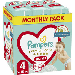 Pampers Premium Care Monthly Pack Πάνες Βρακάκι No4 9-15kg 114τμχ
