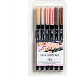 LYRA 6 ΔΙΠΛΟΙ ΜΑΡΚΑΔΟΡΟΙ ΠΙΝΕΛΟ AQUA BRUSH 6 ΧΡΩΜΑΤΑ SKIN TONES 006521062