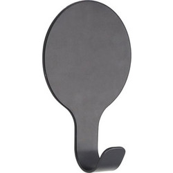 Άγκιστρο μπάνιου στρογγυλό, από ανοξείδωτο ατσάλι, σε μαύρο χρώμα, 3x2.5x6.3 cm - Aria Trade
