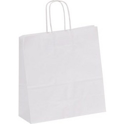 Τσάντα δώρου χάρτινη ΣΤΡΙΦΤΗ ΛΑΒΗ Λευκή 24x23x10cm